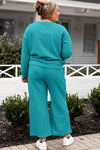 Raven Textured Long Sleeve Top and Drawstring Pants Set