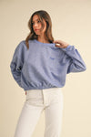 Mable Embroidery Crop Sweatshirt