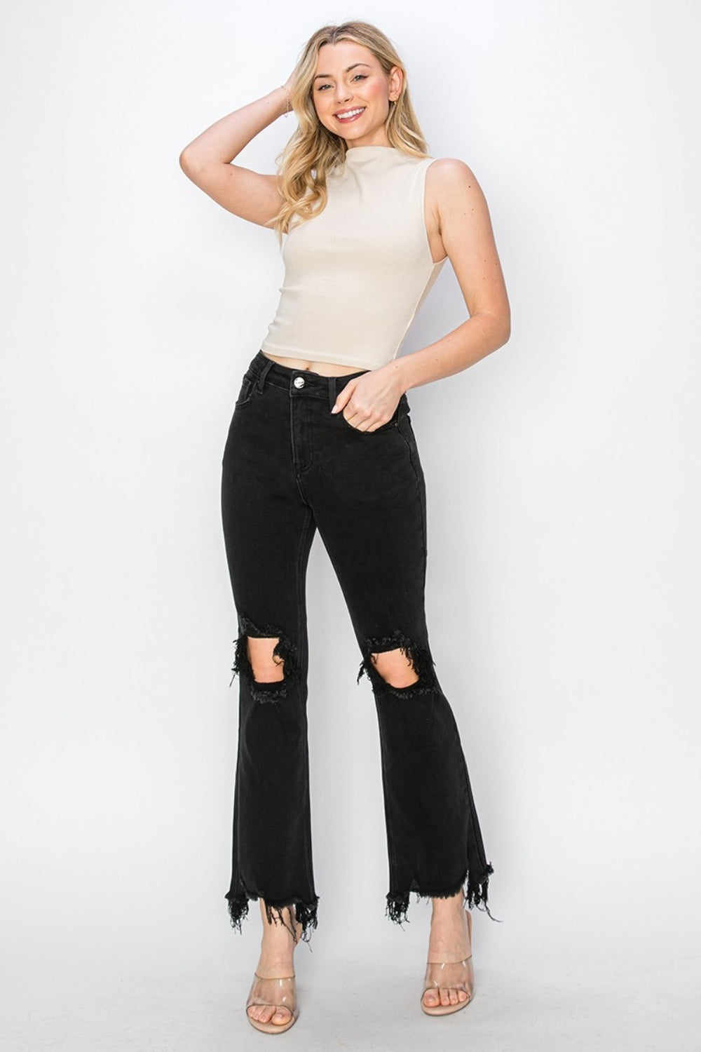 Wrenlee Raw Hem Jeans with Pockets