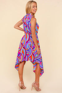 Jessup ￼Mock Neck Sleeveless Printed Dress