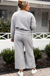 Raven Textured Long Sleeve Top and Drawstring Pants Set