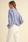 Mable Embroidery Crop Sweatshirt