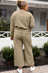 Raven Textured Long Sleeve Top and Drawstring Pants Set