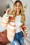 Greta Button Down Striped Sweater Cardigan