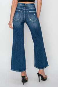 Happy Days Full Size High Rise Patch Detailed Wide Leg Crop Jeans