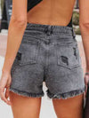 Hot Bottoms Distressed Fringe Denim Shorts