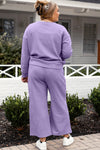 Raven Textured Long Sleeve Top and Drawstring Pants Set