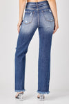 Melbourne Raw Hem Distressed Straight Jeans