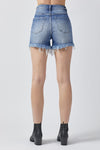 Molly Raw Hem Asymmetrical Waist Denim Shorts