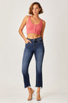 Janice Frayed Hem Cropped Straight Jeans