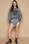 Surrounded By Love Zipper Point Sleeve Sweater