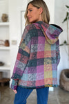 Worlds Apart Plaid Dropped Shoulder Hoodie