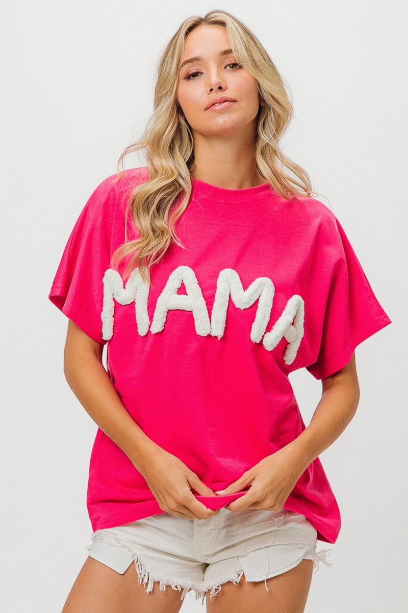 MAMA 3D Round Neck Short Sleeve T-Shirt