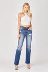 Melbourne Raw Hem Distressed Straight Jeans