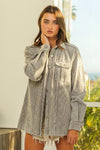 Grey Shadow Button Up Corduroy Shacket