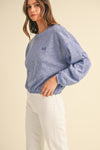 Mable Embroidery Crop Sweatshirt