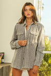 Grey Shadow Button Up Corduroy Shacket