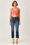 Janice Frayed Hem Cropped Straight Jeans