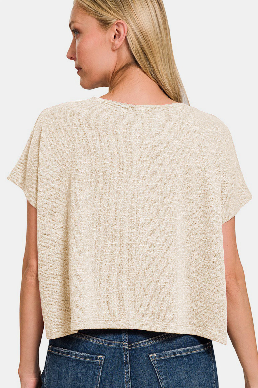 Your Basics V-Neck Short Sleeve Crop T-Shirt