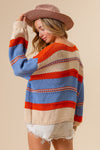 Seas The Day Multi Color Stripe Scoop Neck Sweater
