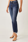 Janice Frayed Hem Cropped Straight Jeans