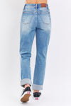 Casual Days Distressed Straight Jeans with Patch Pockets
