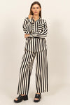 Set The Stage Striped Button Up Shirt and Pants Set