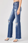 Melbourne Raw Hem Distressed Straight Jeans