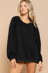 Back To Black Cross Strap Detail Balloon Sleeve Sweatshirt