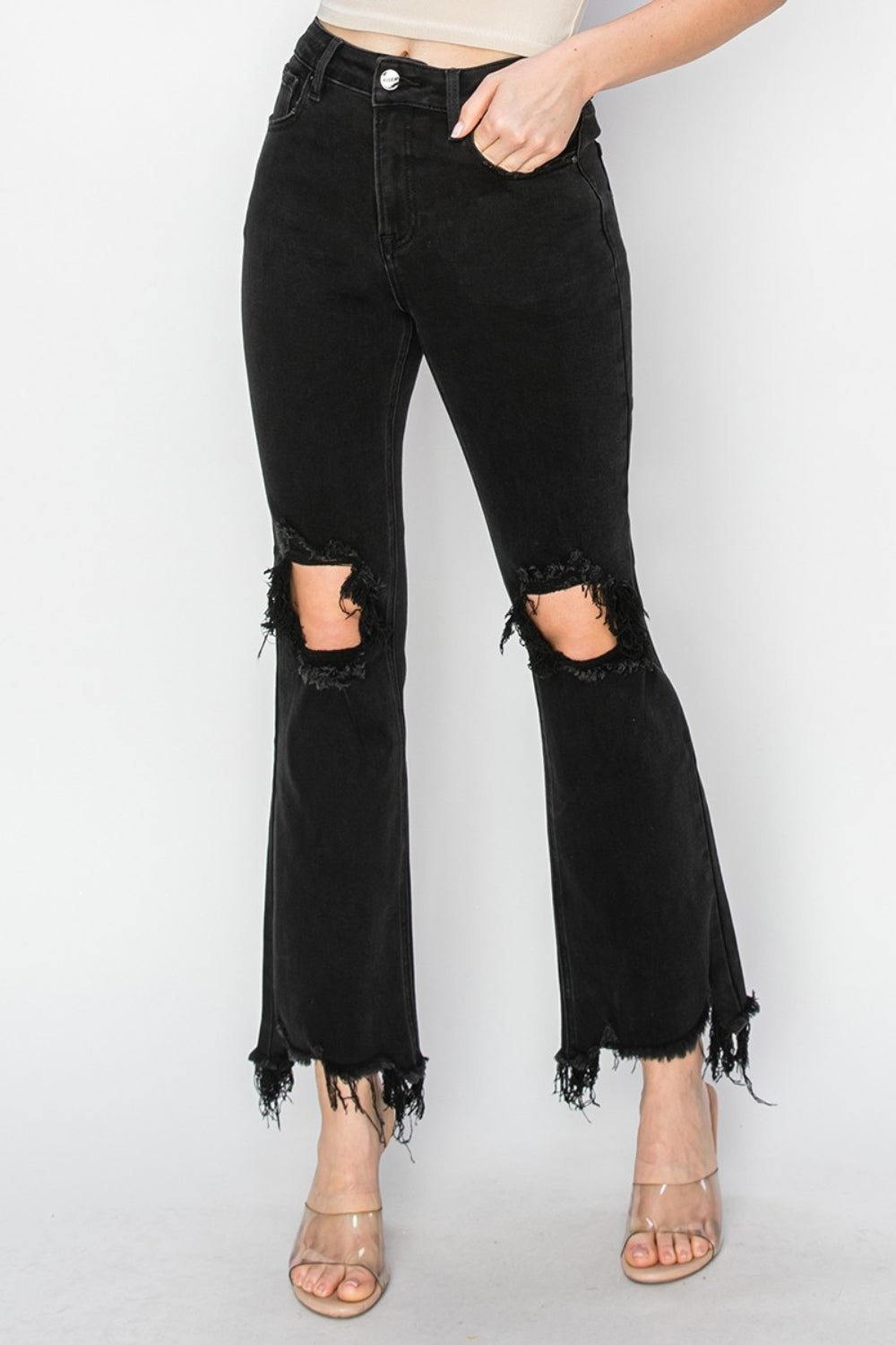 Wrenlee Raw Hem Jeans with Pockets