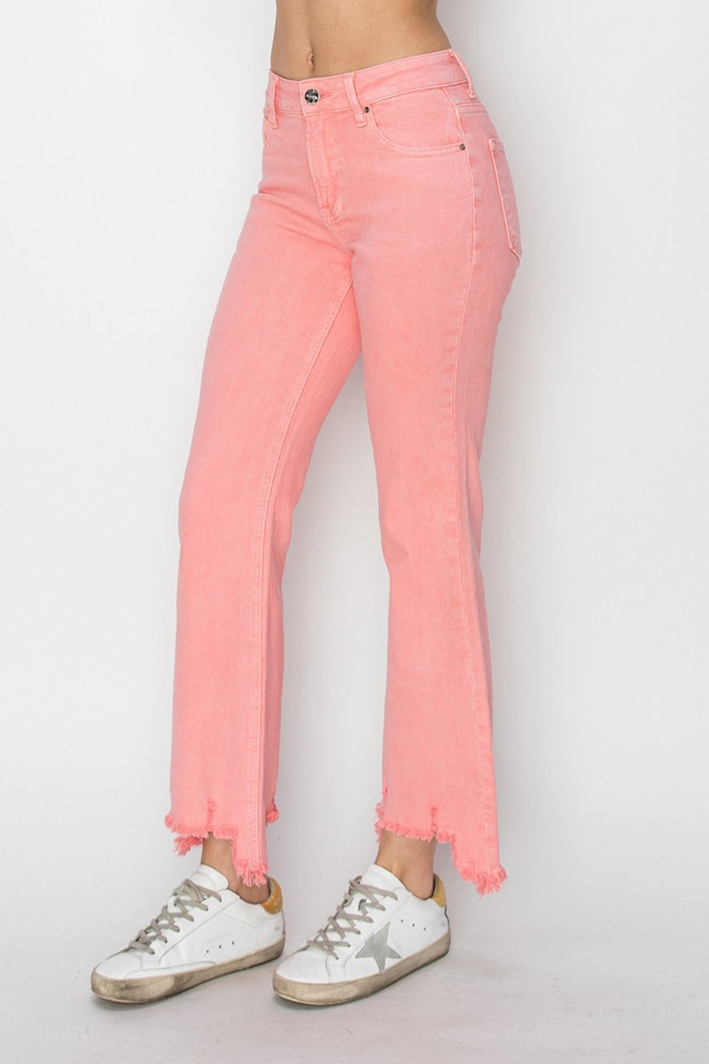 Kira Raw Hem Bootcut Jeans with Pockets