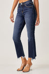 Janice Frayed Hem Cropped Straight Jeans