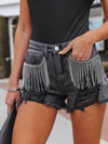 Hot Bottoms Distressed Fringe Denim Shorts