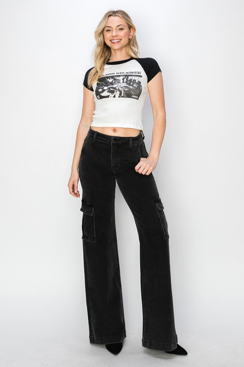Tatiana High Rise Wide Leg Cargo Jeans