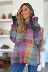 Worlds Apart Plaid Dropped Shoulder Hoodie