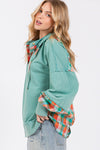 Colors Of Fall Plaid Print Washed Hoodie