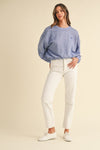 Mable Embroidery Crop Sweatshirt