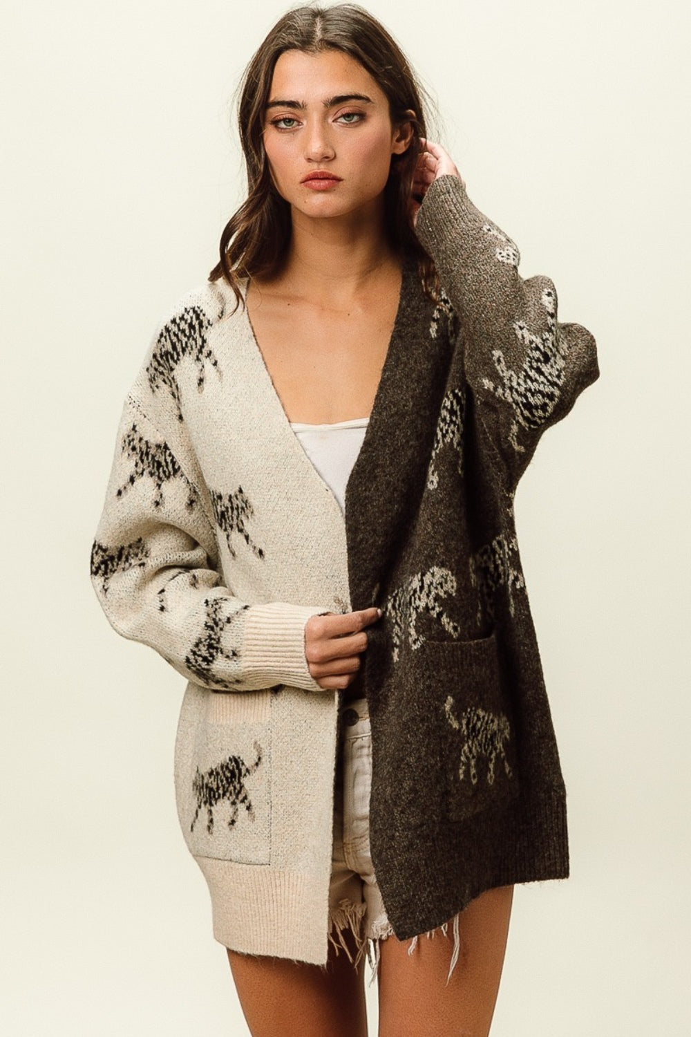 Tigeress Open Front Cardigan