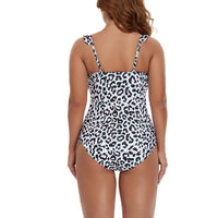 Plus Size Leopard Ruffle Swimsuit