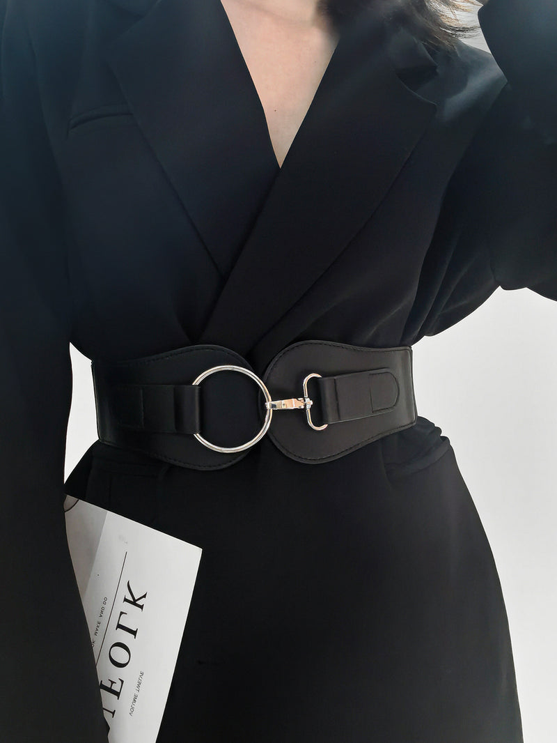 Faux Elastic Wide Belt