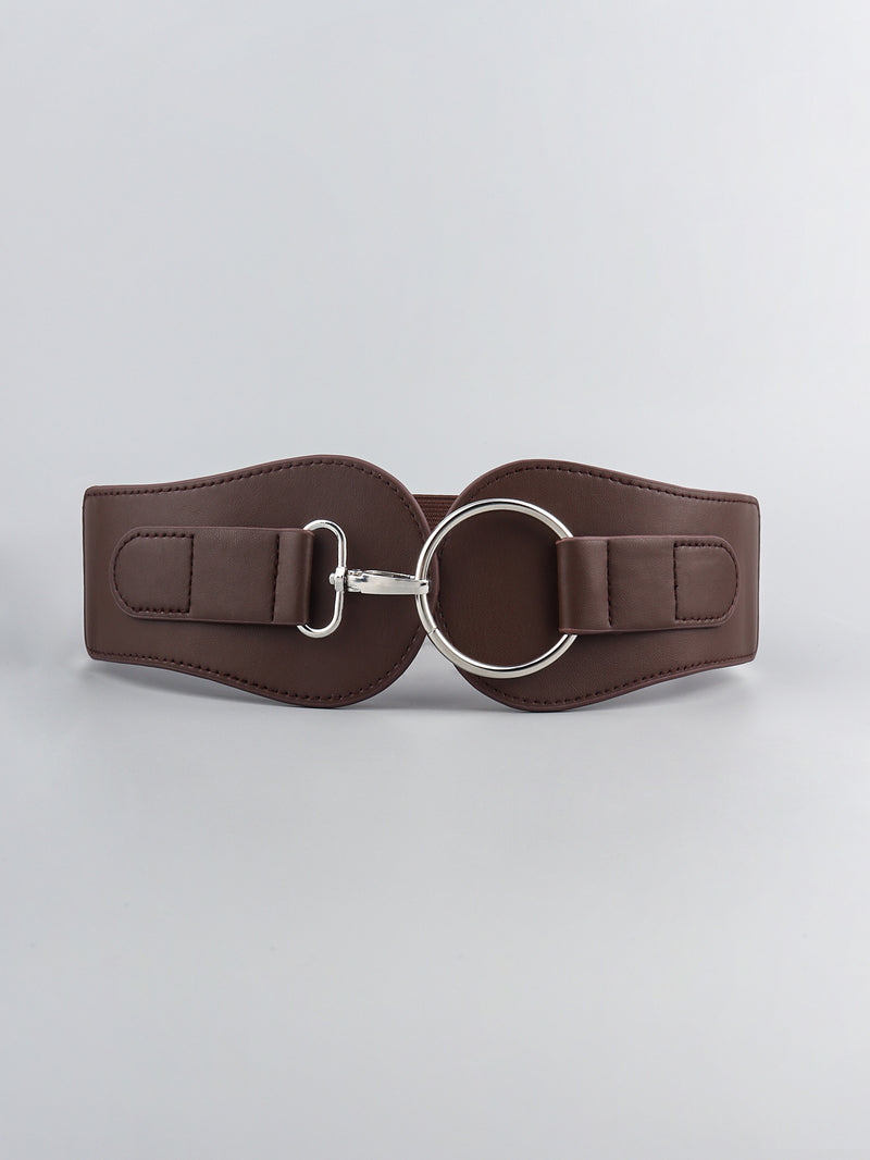 Faux Elastic Wide Belt