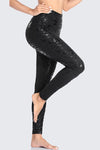 Metallic Animal Printed Workout Leggings With Pocket