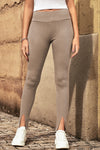 High Waist Ribbed Slit Leggings