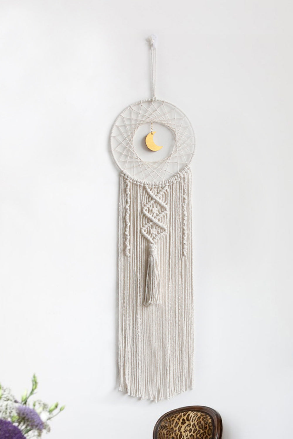Bohemian Hand-Woven Moon Fringe Wall Hanging