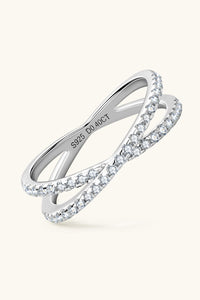 Infinity Moissanite 925 Sterling Silver Crisscross Ring