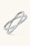 Infinity Moissanite 925 Sterling Silver Crisscross Ring