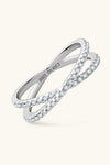 Infinity Moissanite 925 Sterling Silver Crisscross Ring