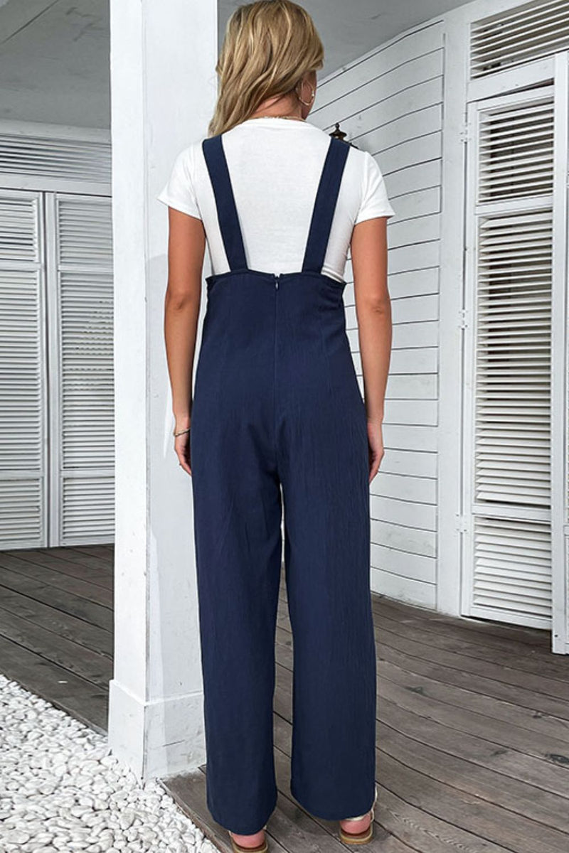 Light Up Your Life Buttoned Straight Leg Overalls