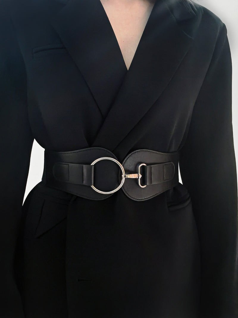 Faux Elastic Wide Belt