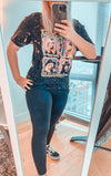 Vintage Oversized Bleach Distressed Poison Tee